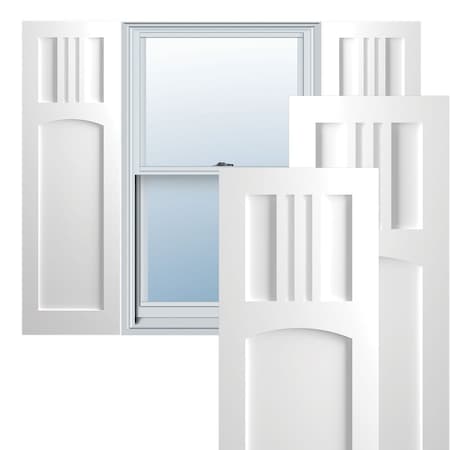 True Fit PVC San Miguel Mission Style Fixed Mount Shutters, White, 12W X 62H